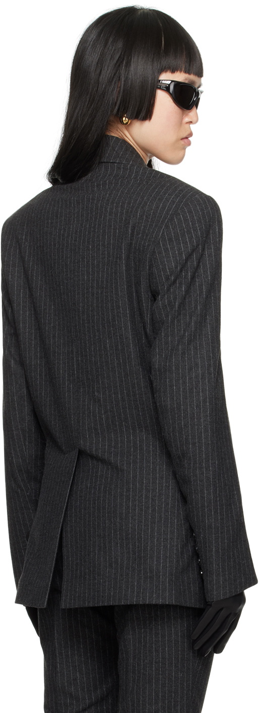 Ernest W. Baker Gray Double-Breasted Blazer