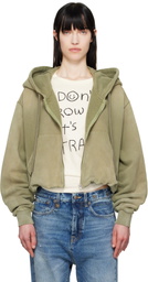 R13 Khaki Balloon Zip-Up Hoodie