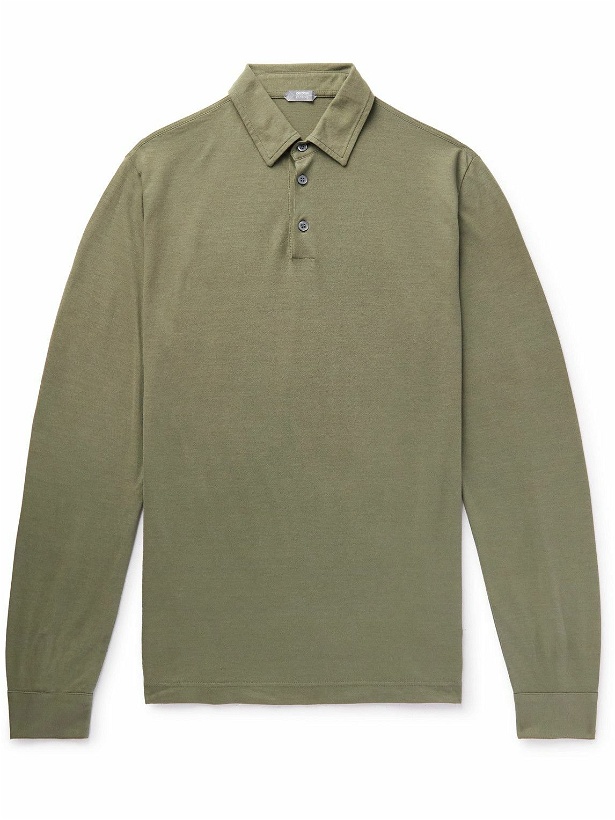Photo: Incotex - Slim-Fit Cotton-Jersey Polo Shirt - Green