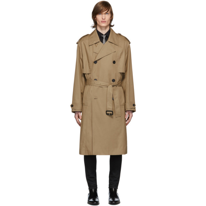 Photo: Saint Laurent Beige Gabardine Trench Coat