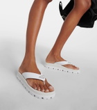 Prada Leather-trimmed thong sandals