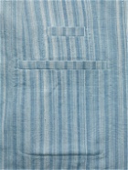 11.11/eleven eleven - Unstructured Indigo-Dyed Striped Cotton Blazer - Blue