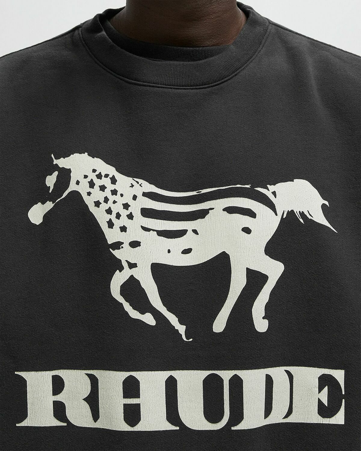 Rhude DINERO CREWNECK Black Mens Sweatshirt