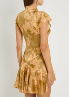DE LA Vali Alizee Floral Print Silk-blend Mini Dress Green