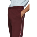 Thom Browne Burgundy Mid Rise Slim Fit Side Vent Trousers