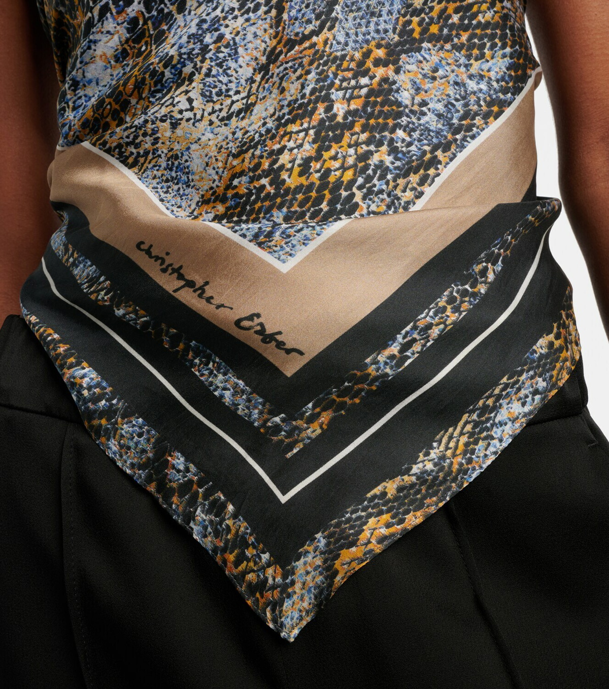 Christopher Esber Snake-print silk scarf