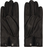 Ernest W. Baker Black Leather Buckle Gloves