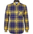 Aztech Mountain - Loge Peak Shell-Panelled Checked Brushed Cotton-Flannel Shirt - Blue