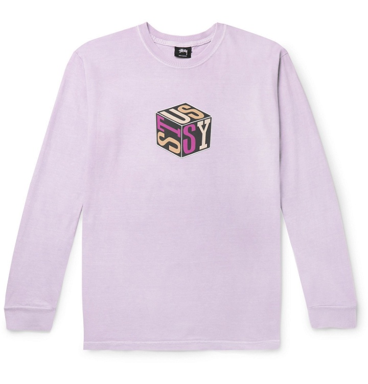 Photo: Stüssy - Logo-Print Cotton-Jersey T-Shirt - Pink
