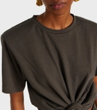 Magda Butrym Gathered cotton and silk T-shirt
