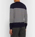 John Smedley - Striped Sea Island Cotton Sweater - Blue