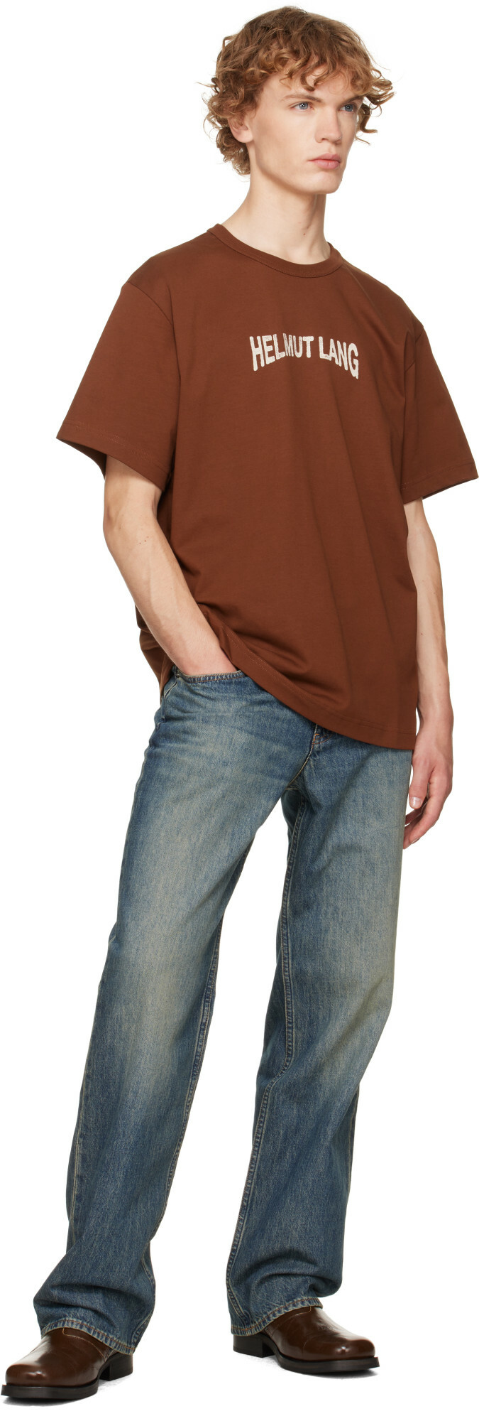 Helmut Lang Brown Ticket T-shirt
