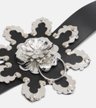 Blumarine Floral leather belt