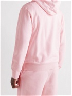 THOM BROWNE - Garment-Dyed Loopback Cotton-Jersey Hoodie - Pink - 0
