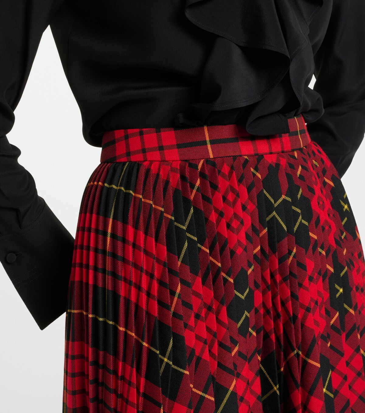 McQueen MacQueen pleated tartan midi skirt
