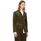 Comme des Garcons Homme Deux Khaki Check Zip Pocket Blazer