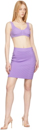 Herve Leger Purple Ottoman Miniskirt