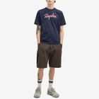Rapha Men's Logo T-Shirt in Dark Navy/Hi-Vis Pink
