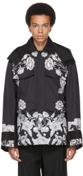 Valentino Black Dark Blooming Print Jacket