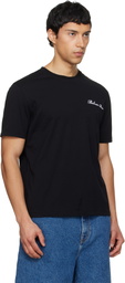 Balmain Black Embroidered 'Balmain' Signature T-shirt