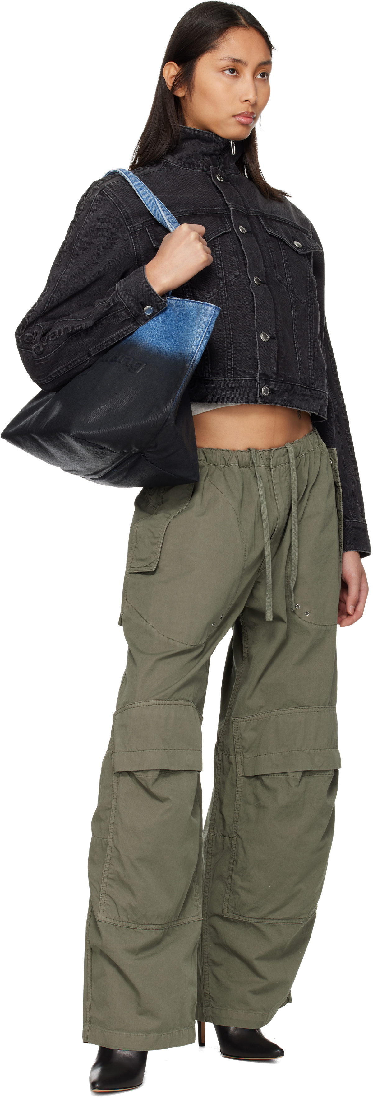 Alexander Wang Blue Denim Punch Large Tote