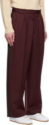 Bode Burgundy Riding Twill Braided Trousers