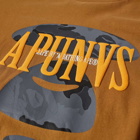 Men's AAPE Long Sleeve UNVS T-Shirt in Light Brown