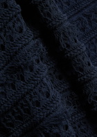Giuliva Heritage Elizabeth Open-weave Knit Maxi Dress Navy
