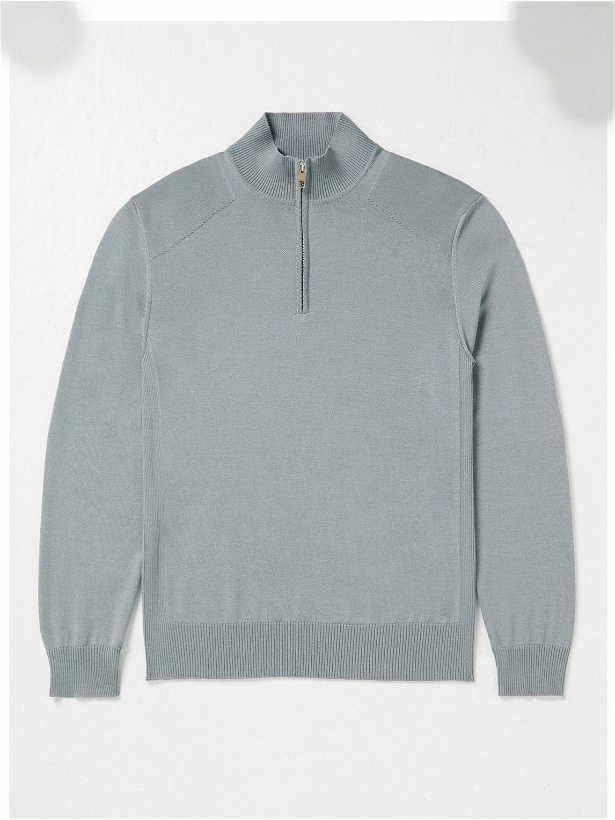 Photo: Dunhill - Wool Half-Zip Sweater - Gray