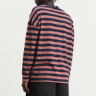 Jil Sander Men's Stripe Long Sleeve T-Shirt in Red Flag