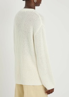 Another Tomorrow Open-knit Cotton and Linen-blend Jumper Off White