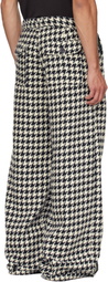 Reese Cooper Navy & White Houndstooth Patch Pocket Belted Trousers