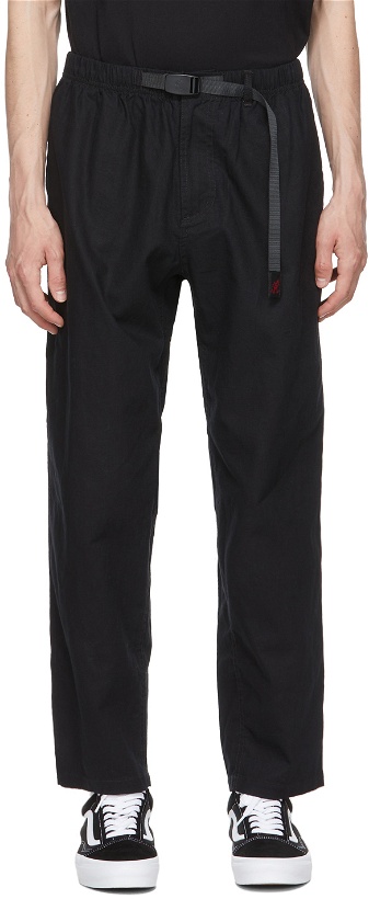 Photo: Gramicci Black Linen Wide Tapered Trousers