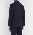 Blue Blue Japan - Navy Slim-Fit Embroidered Wool-Blend Twill Suit Jacket - Blue