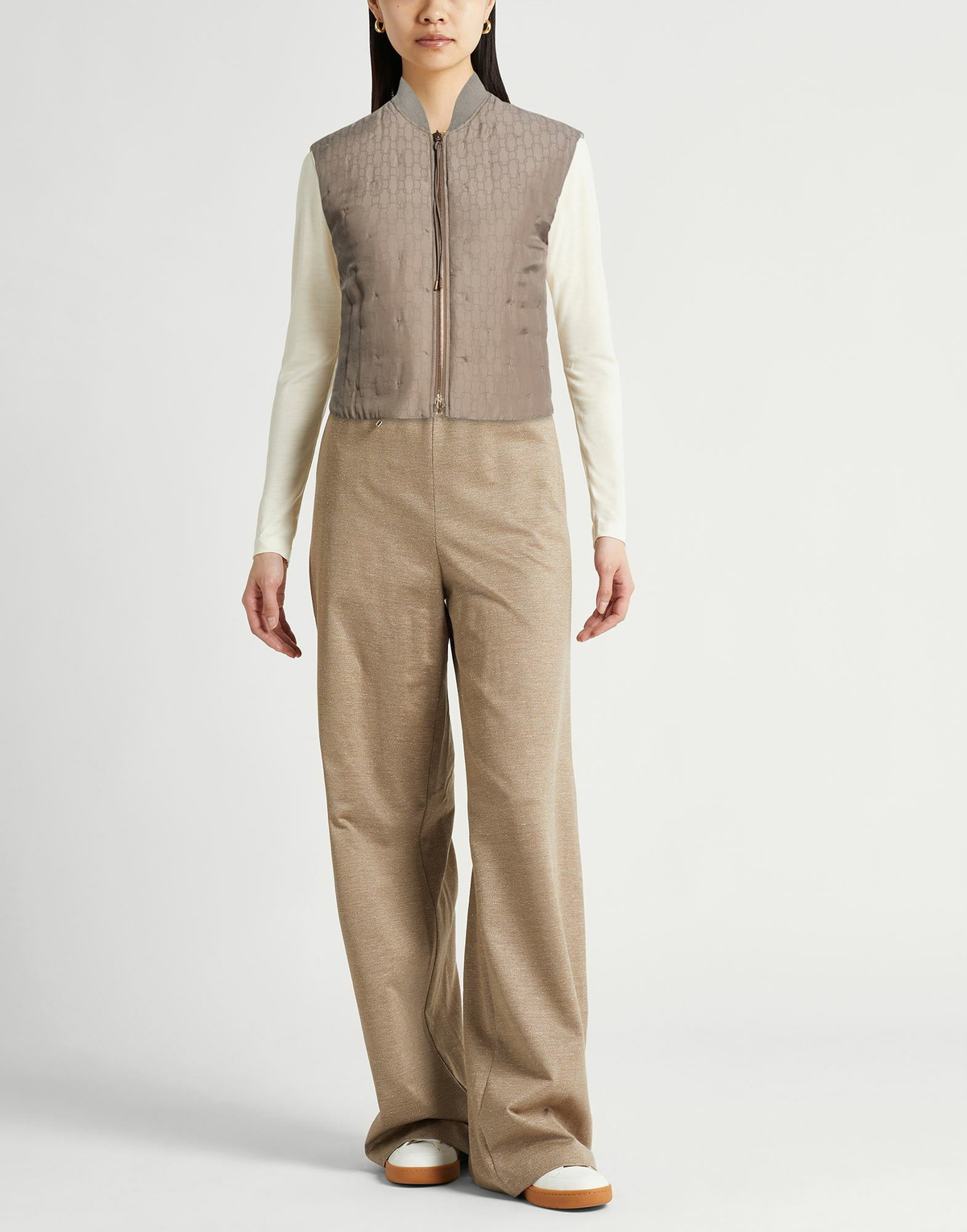Agnona Womens Vest Taupe