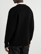 Auralee - Ribbed Wool Cardigan - Black