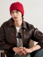 CELINE - Cable-Knit Brushed Cotton-Blend Beanie