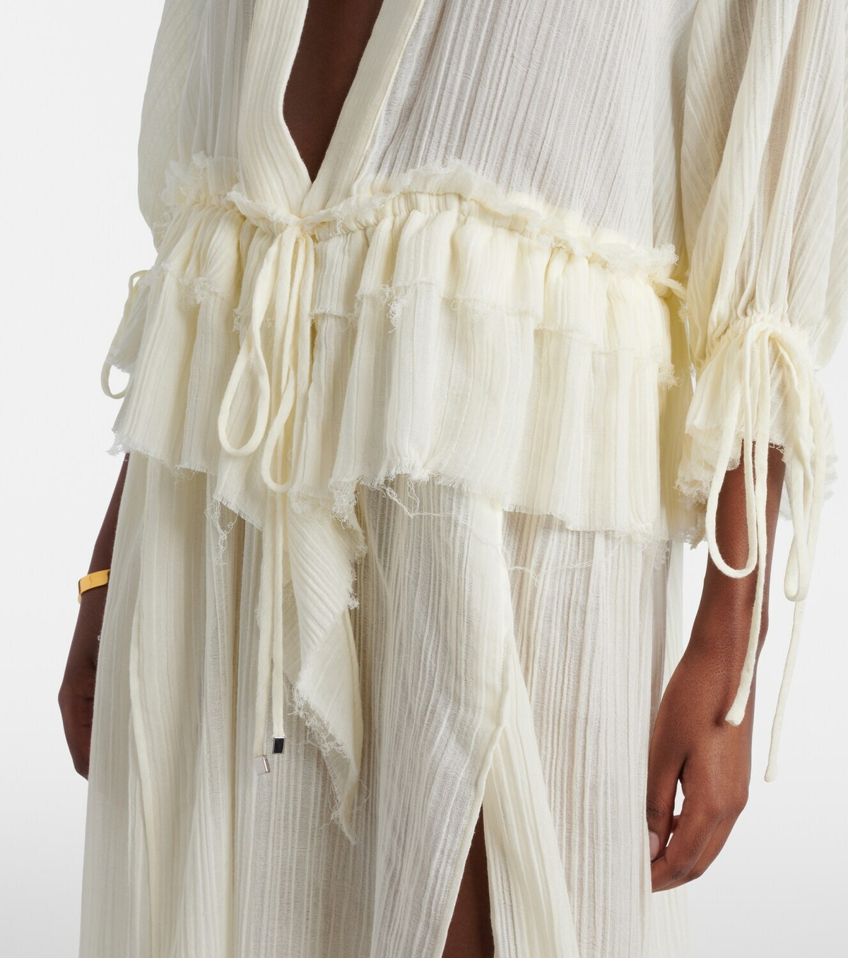The Attico Ruffled cotton maxi dress