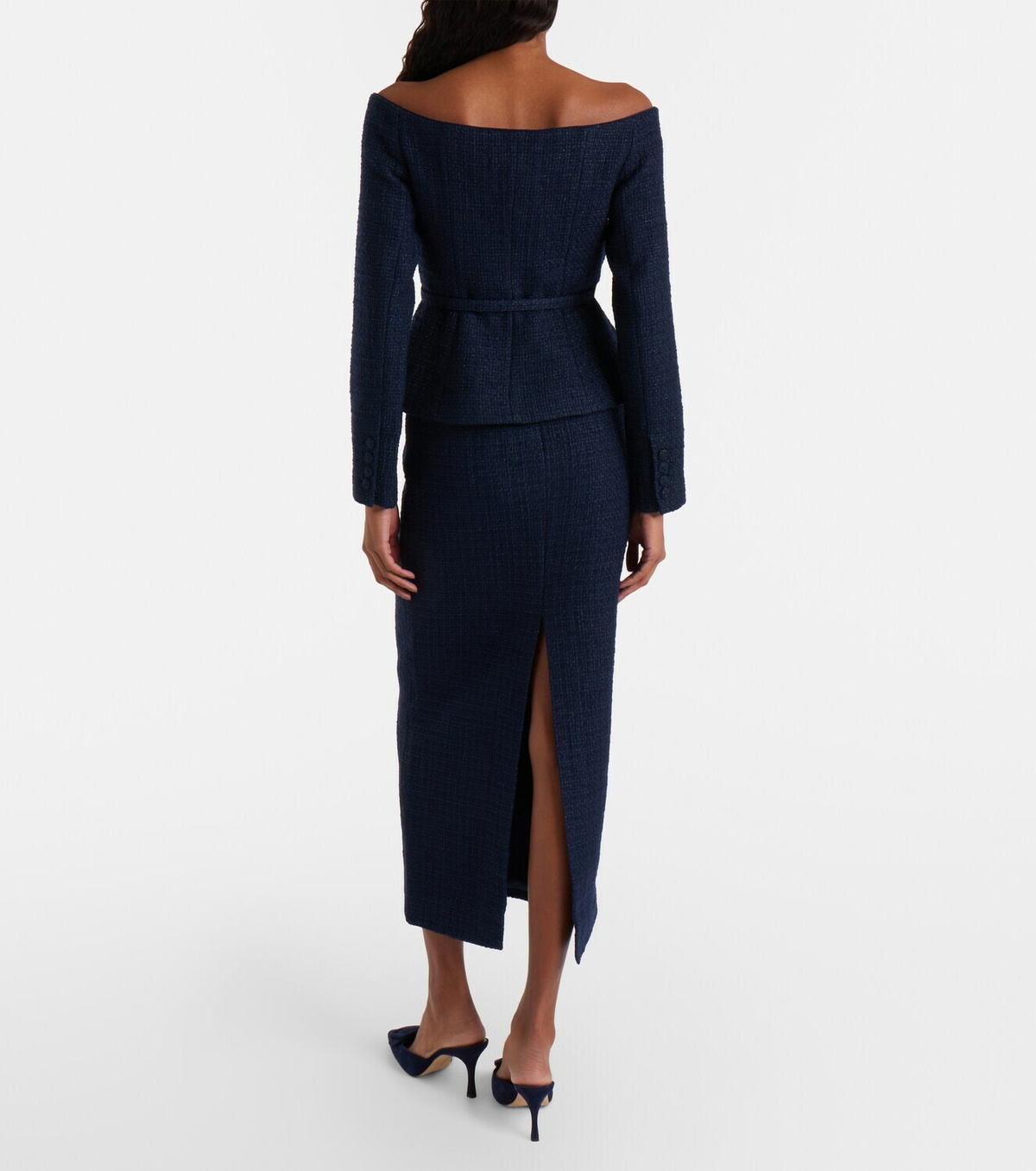 Roland Mouret Bouclé midi skirt