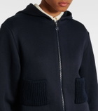 Moncler Cotton-blend jersey zip-up hoodie