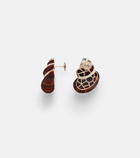 Yvonne Léon Coquillage 9kt gold earrings with diamonds and turquoise