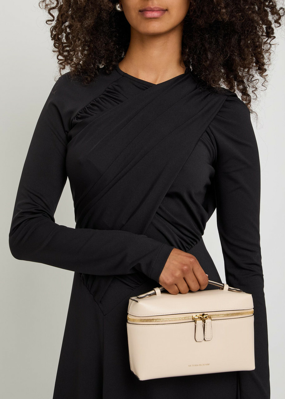 Victoria Beckham Draped Stretch-jersey Midi Dress Black