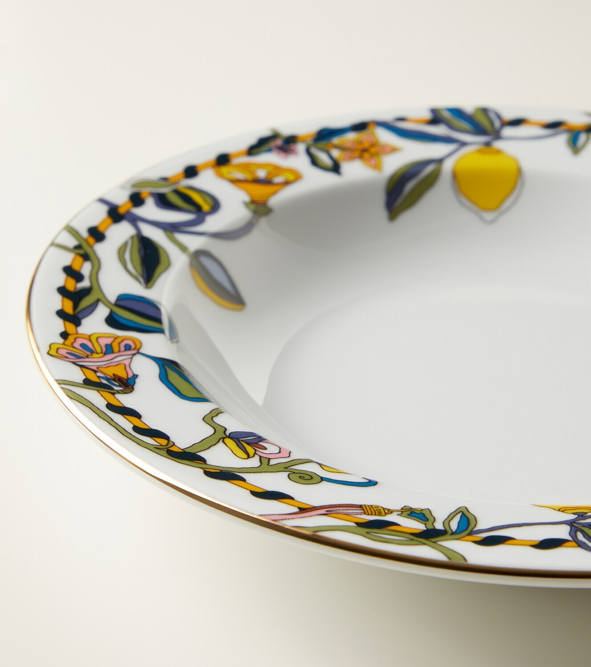 La DoubleJ Borboni White set of 2 porcelain soup plates