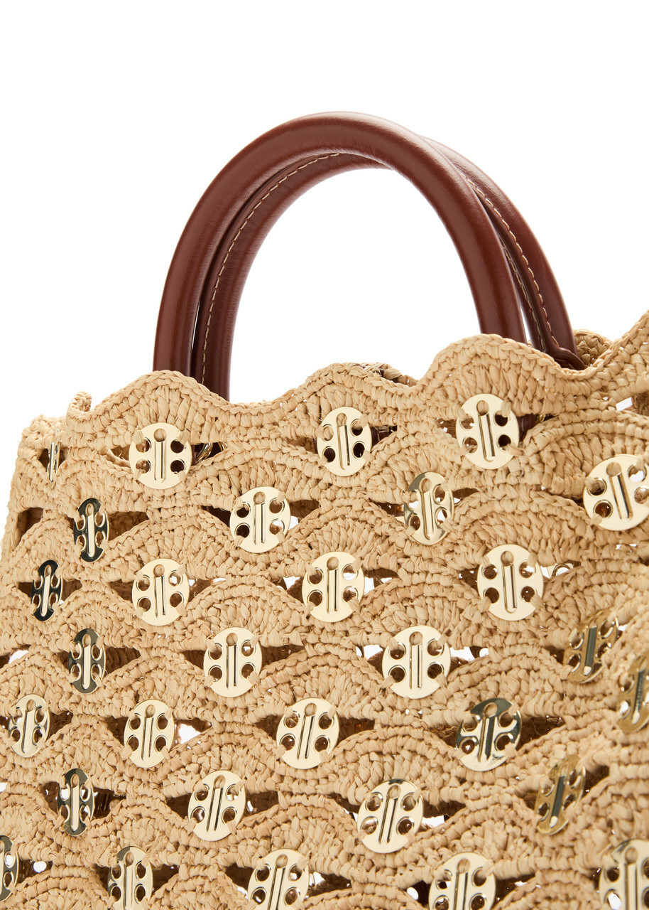 Rabanne 1969 Embellished Raffia Tote - Natural - One Size