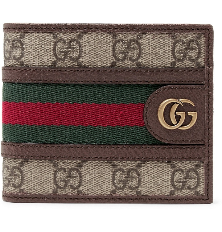 Photo: Gucci - Ophidia Webbing-Trimmed Coated-Canvas Billfold Wallet - Brown