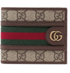 Gucci - Ophidia Webbing-Trimmed Coated-Canvas Billfold Wallet - Brown