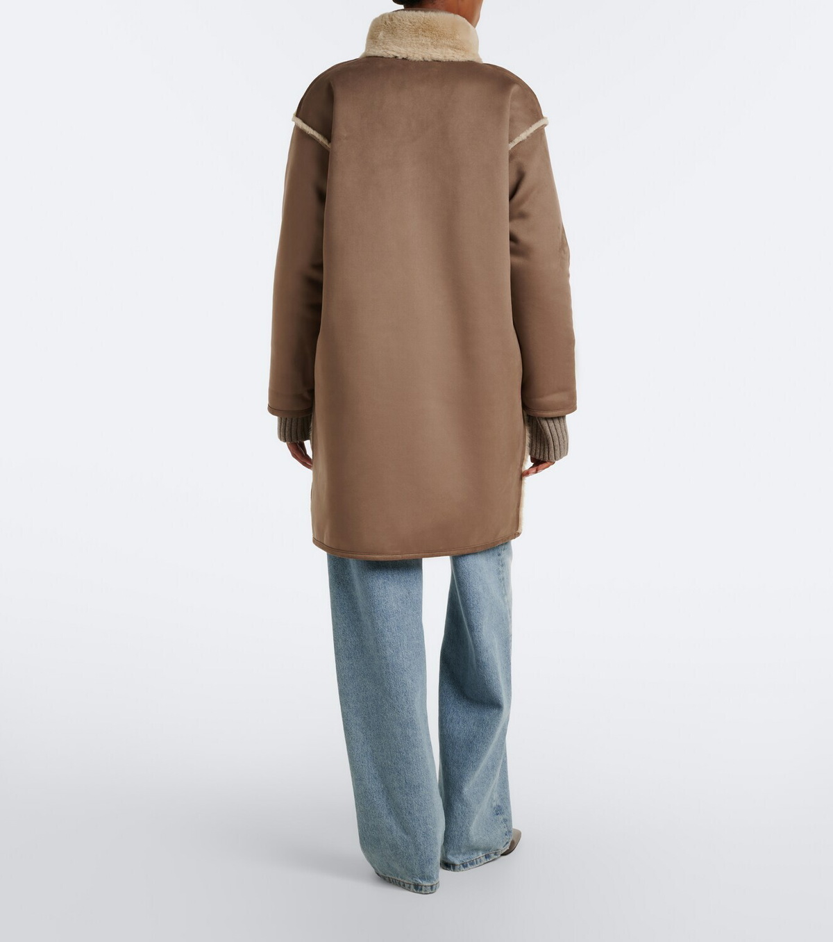 Velvet Yves teddy-trimmed coat