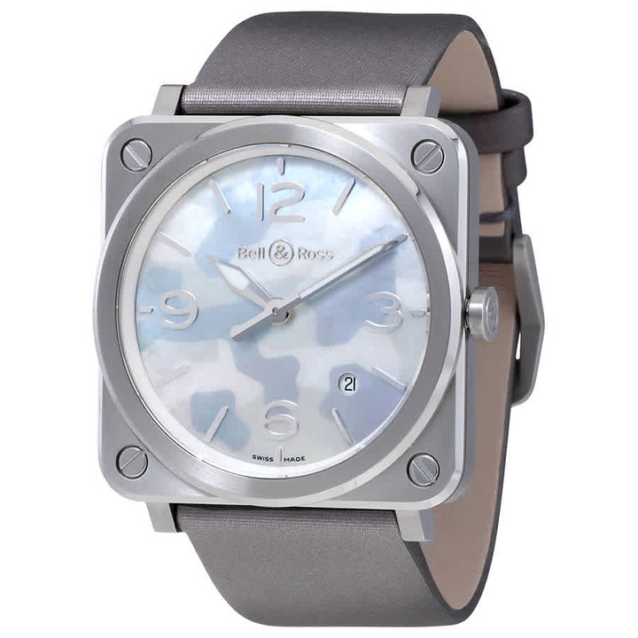Photo: Bell and Ross Aviation Grey Camouflage Mother of Pearl Dial Ladies Watch BRS-CAMO-ST