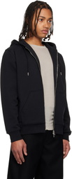 Givenchy Black Zipped 'GIVENCHY' Stamp Print Hoodie