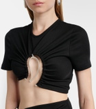 Christopher Esber Paisley cropped gathered T-shirt